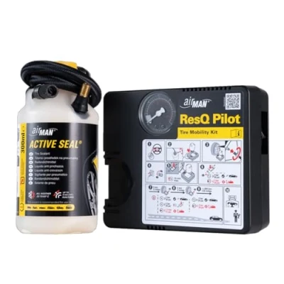 Image of AirMan Tyre Repair Kit, with Valve Puncture Sealant, Air Compressor, for All Cars (Pilot 2.0 Kit)
