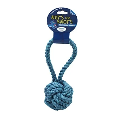 Image of HAPPYPET Nuts for Knots Rope Ball Tugger Dog Toy, Small