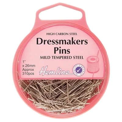 Image of Hemline Nickel/Silver Sewing/Dressmaking Pins 26mm