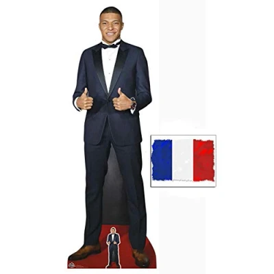 Image of BundleZ 4 FanZ by Starstills Fan Pack Mbappe French Footballer Lifesize and Mini Cardboard Cutout / Standup with 20cm x 25cm Star Photo