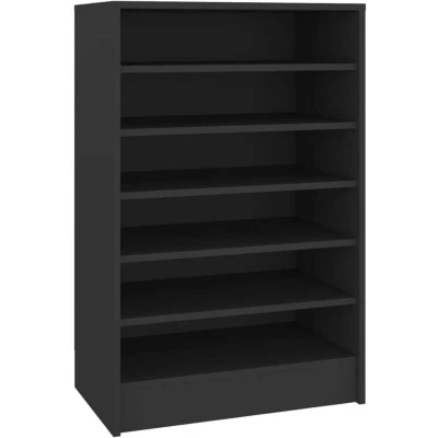 Image of vidaXL Shoe Cabinet/Hallway Organiser Shelf Rack Black Engineered Wood 60x35x92 cm