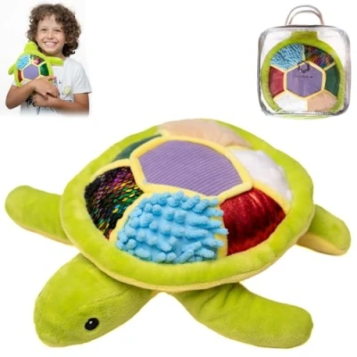 Image of ODOXIA Sensory Turtle Stuffed Animal Plush Toy Fidget for Kids Great Needs Animals Children Pillow