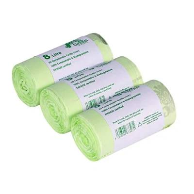Image of 8 Litre x 150 Bags Compostable 8L Kitchen Caddy Liners Food Waste Bin EN 13432 Compost