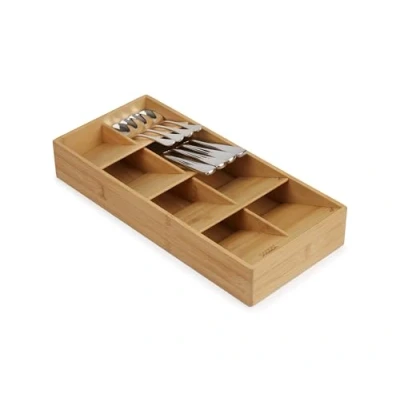 Image of Joseph Drawer Store Large Compact Cutlery Organizer, 8 Compartments, Holds 48 Pieces, Bamboo