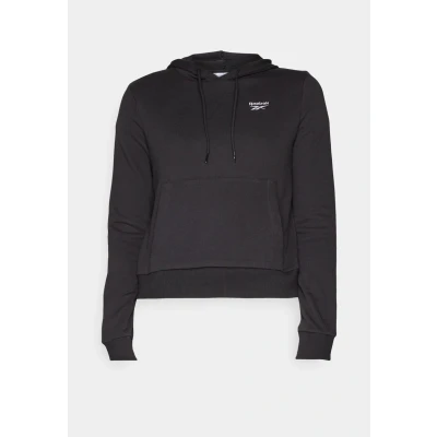 Image of Reebok French Terry Hoodie Sweatshirt, Women&#039;s, Size: 4/6, Black