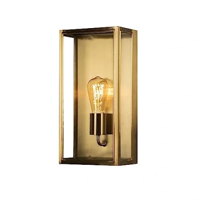 Image of Konstsmide Carpi outdoor wall lamp, brass, width 20.5cm