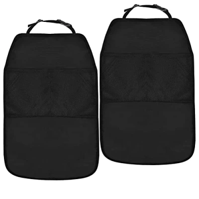 Image of Zsanhua Car Seat Kick Mats, 2 Packs Anti Dirty Back for Kids with Adjustable Strap, Protector Cover Mesh Pockets Protection of Your from Stain, Mud, Scratches