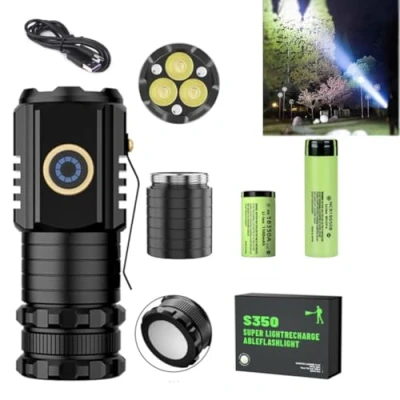 Image of Snrtevu Magnolight Torch,Blitron High Powered Torches,Magnolight Mini Flashlight,Powerful Super Bright LED Tactical Torch,for Power Cuts, Camping, Hiking, Emergency (S350)