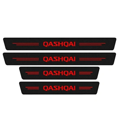 Image of 4Pcs Car Sill Protectors Strips for Nis san Qashqai J10 J11 J12, Anti Scratch Carbon Fiber Door Edge Entry Kick Plates Guards Stickers Styling Decorative Accessories,Red