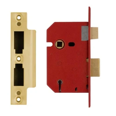 Image of Union Locks 2201 5 Lever Mortice Sash Lock 65mm Brass Finish (Boxed)