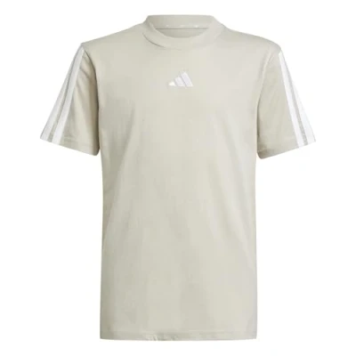 Image of adidas Unisex Kids Essentials 3 Stripes T Shirt, Wonder Alumina/White, 13 14 Years