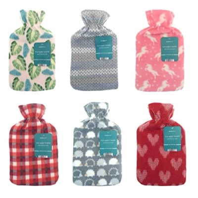 Image of Hot Water Bottle with Soft Fleece Cover