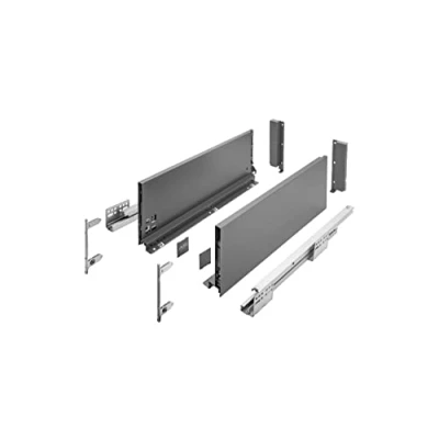 Image of GTV AXIS PRO Drawer System I Set with Full Extension and Integrated Damping Anthracite Load Capacity up to 40 kg Soft Close Free Access Width 550 mm Height 168
