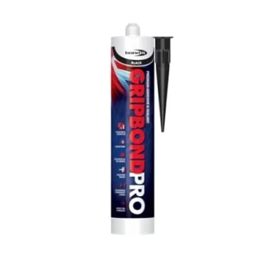 Image of Bond It Gripbond Pro All in One Universal Hybrid Sealant and Adhesive Joint Filler Glue For Wood Brick Metal (Black)