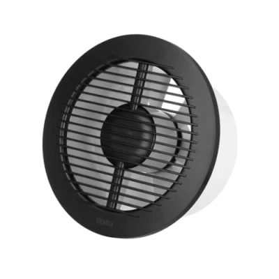 Image of EUROPLAST Ø 150mm bathroom Extractor Fan with Round Front 6 inch Anthracite kitchen, garage, Ventilation
