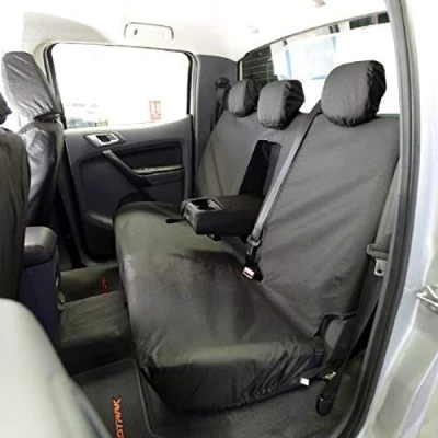 Image of UK Custom Covers SC156B Tailored Heavy Duty Waterproof Rear Seat Black Fits Ford Ranger T6 Double Cab (2012 2018)