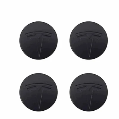 Image of FYOBOT 4pcs Car Wheel Hub Center Stickers for Tesla Model 3, 56MM, ABS Hubcap Waterproof Sticker Styling Accessories