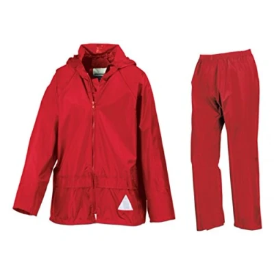 Image of Result Heavyweight Waterproof Jacket And Trouser Set ,Red, Medium (7 8 Years)