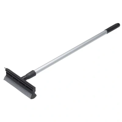Image of Vikan 473952 Windscreen Scraper with Sponge and Telescopic Handle, Black, 710 mm Length, 80 Width, 65 Height