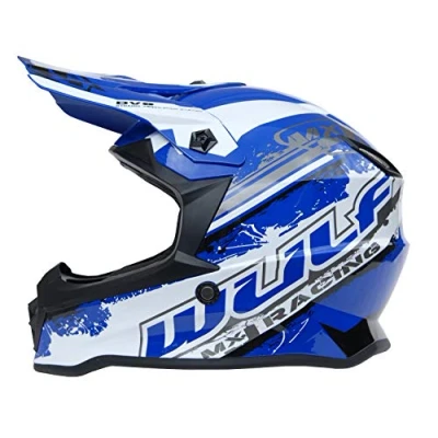 Image of Wulfsports Cub Off Road Pro Kids Motocross motorbike MX Helmet Blue M