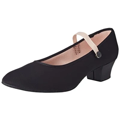 Image of Bloch Tempo Cuban Heel Canvas Character Shoe Black EU 36.5 UK 3.5