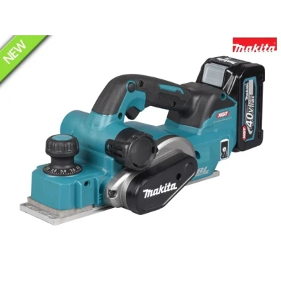 Image of Makita KP001GD201 40V Max Li ion XGT Brushless 82mm Planer Complete with 2 x 2.5 Ah Batteries and Charger Supplied in a Makpac Case