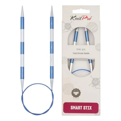 Image of KnitPro Knitting Pins: Circular, Metal Nylon, Blue, 6mm