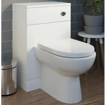 Image of Alpine White Gloss Back to Wall Toilet Unit Only 500mm