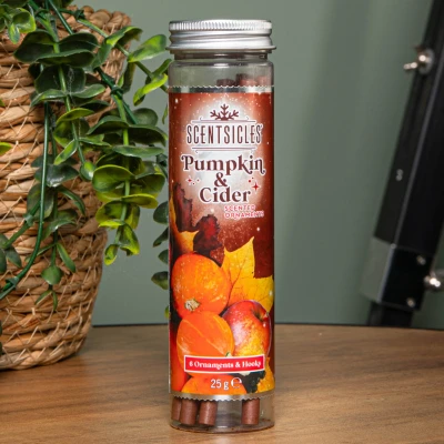 Image of Samuel ALEXANDER 25g Pumpkin and Cider Scented Christmas Scentsicles with 6 Hanging Hooks