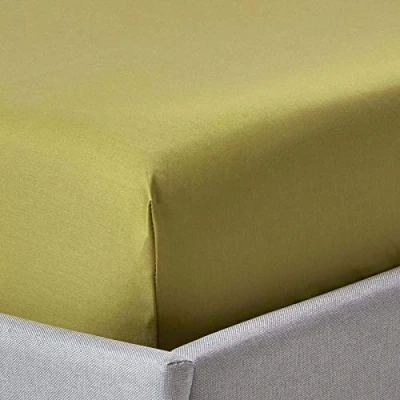 Image of HOMESCAPES 1000 Thread Count Egyptian Cotton Green Deep Fitted Sheet (12) Small Double Luxury Bed with Fully Elasticated Skirt
