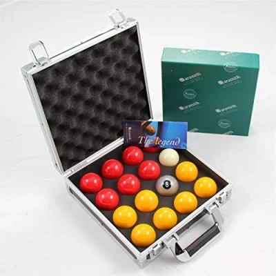 Image of Aramith PREMIER Red &amp; Yellow 2&quot; Pool Balls Sturdy Case Silver 8 Ball Edition