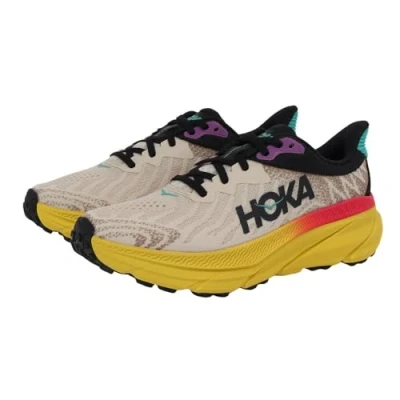 Image of HOKA Challenger 7 Trail running shoes, Women&#039;s, Size: 5, Oatmeal/zest Textile/synthetics