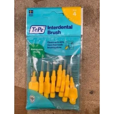 Image of TePe Original Yellow interdental brush (ISO Size 4 0.7 mm)/For easy and thorough cleaning of spaces/ 1