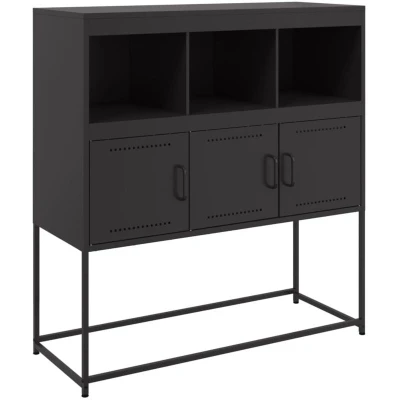 Image of vidaXL Sideboard Black 100.5x39x107 cm Steel