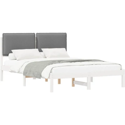 Image of vidaXL Bed Frame with Upholstered Headboard Light Grey 150 x 200 cm
