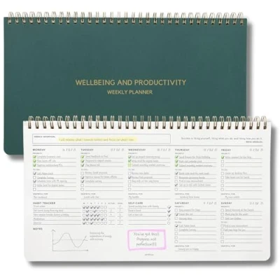 Image of Zen &amp; Flow Weekly Planner, Dashboard Desk Pad, Notepad, Productivity, Daily To Do List, Habit Tracker, Planner