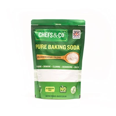 Image of CHEFS &amp; CO Pure Baking Soda (1 KG) 100% Sodium Bicarbonate of Food Grade for Cooking Drinking Cleaning Aluminium Free BPA Raising Agent (Pack 1)