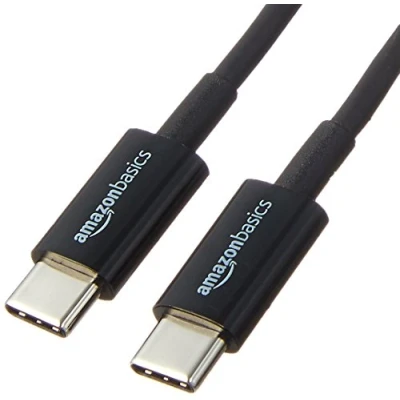 Image of Amazon Basics USB C to 2.0 Cable, 6 feet, 1.8 m, Black