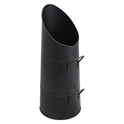 Image of JVL Black iron fireside fire coal scuttle hod bucket