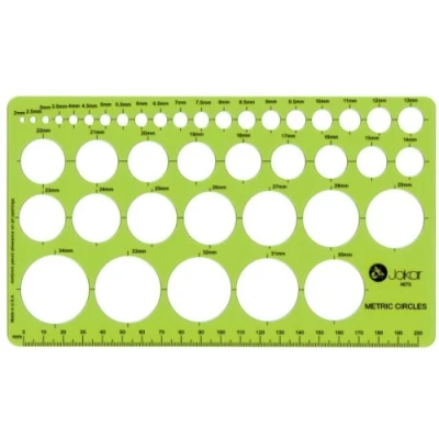 Image of Jakar Metric Round Circles Stencil Template Artist Design Drawing Aid Tool 4675