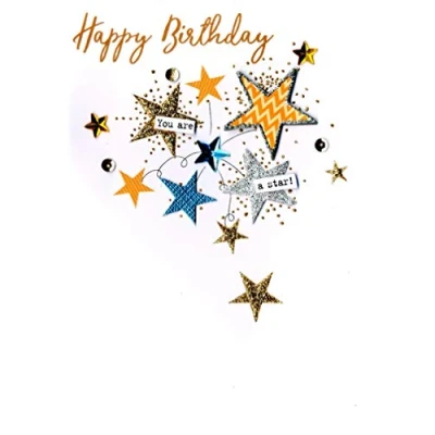 Image of Second Nature Happy Birthday You Are A Star Irresistible Greeting Card Embellished Cards IRS006