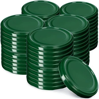 Image of KADAX Jar Lids Ø 89 mm, Secure Metal with Six Threads, Seals Replacement, Twist Off Closure for Pickling and Preserving (Green, Set of 50)