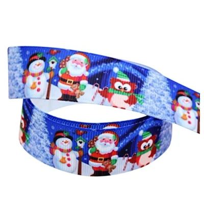 Image of SANTA, SNOWMAN &amp; PENGUIN Christmas 2M X 22mm wide Cake Ribbon Gift Wrap Decoration Decorating Ideas for Present Bows Toppers or Wrapping Bags Box Balloon String Cards Art Craft XM16