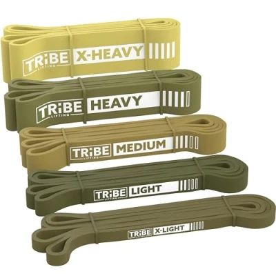 Image of Long Resistance Bands for Working Out Men and Women Set of 5 Pull Up Bands, Assistance Workout Stretch Exercise