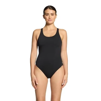 Image of Zoggs Women&#039;s Powerback One Piece Swimsuit, Black Ecolast+, 10