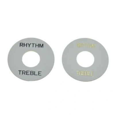 Image of KAISH White with Gold and Black Letters LP Toggle Switch Washer Rhythm Treble Ring for Les Paul