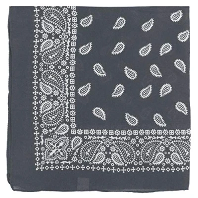 Image of Large Paisley Bandana Bikers Head SCARF in 3 Colours Soft Lightweight 24&quot; x (Grey)