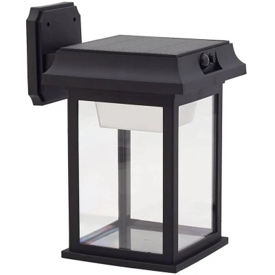 Image of Lindby Solar LED wall light Latarka, height 27.5 cm, sensor