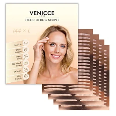 Image of VENICCE LOVE Eyelid Lift Strips Tape for Hooded Eyes Invisible Remove drooping eyelids immediately 144 x L