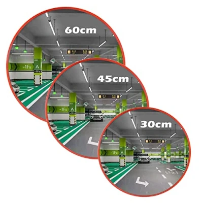 Image of Convex Traffic Safety Mirror 130, Weatherproof for Driveways, Warehouses, Garages and Offices, Black (Diameter 24inch/60cm, with Wall Bracket)